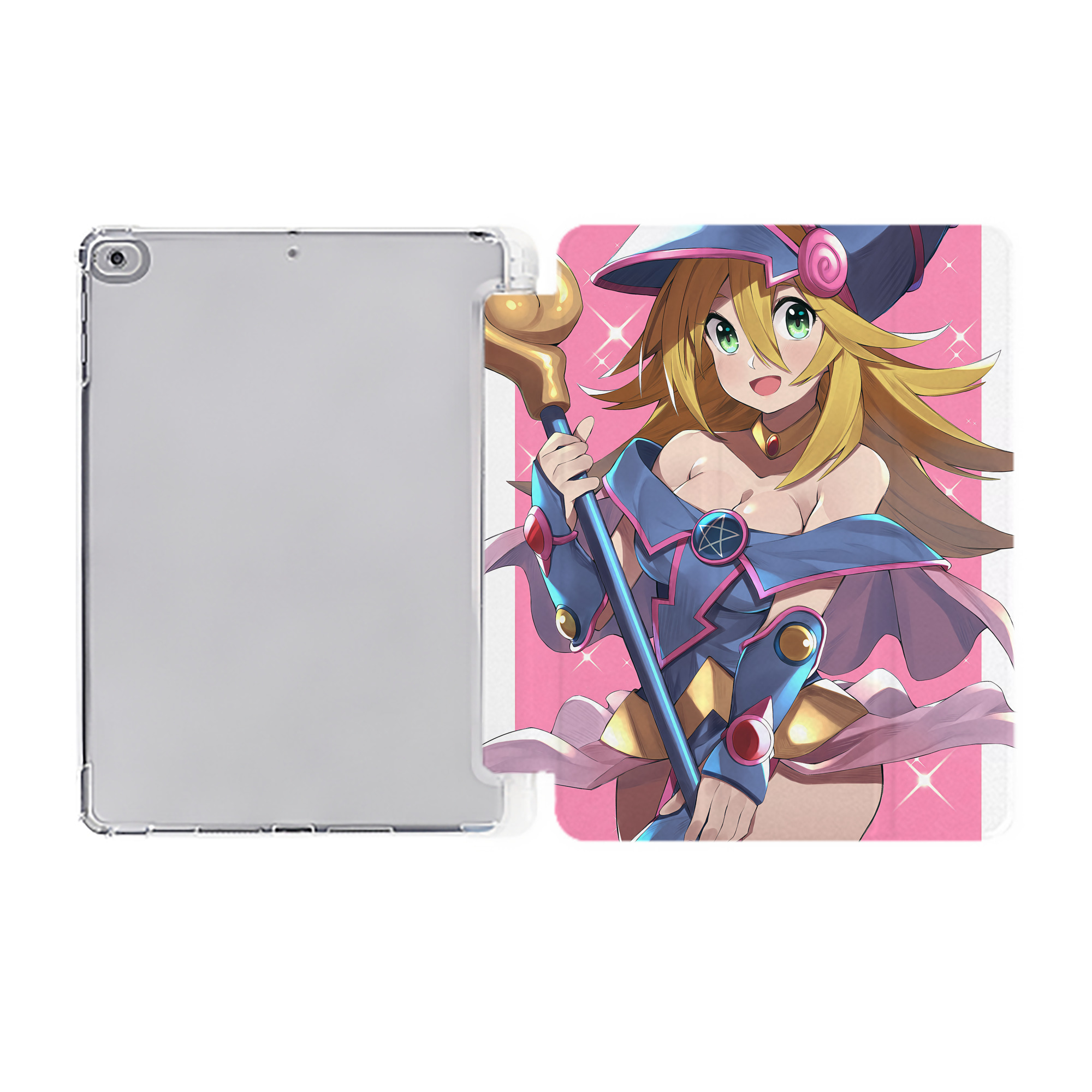 （画像用） 遊☆戯☆王 Yu-Gi-Oh! IPad ケース ペン収納付き 三つ折りスタンド PUレザー×シリコン 対応機種9.5/10.5/10.9インチ